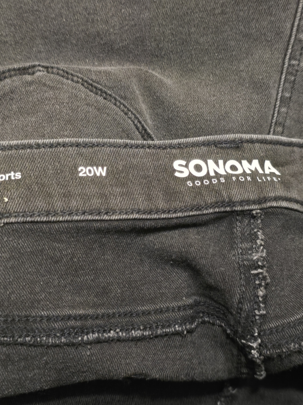 Sonoma Black Denim Shorts with Subtle Distressing - Picture 2 of 5